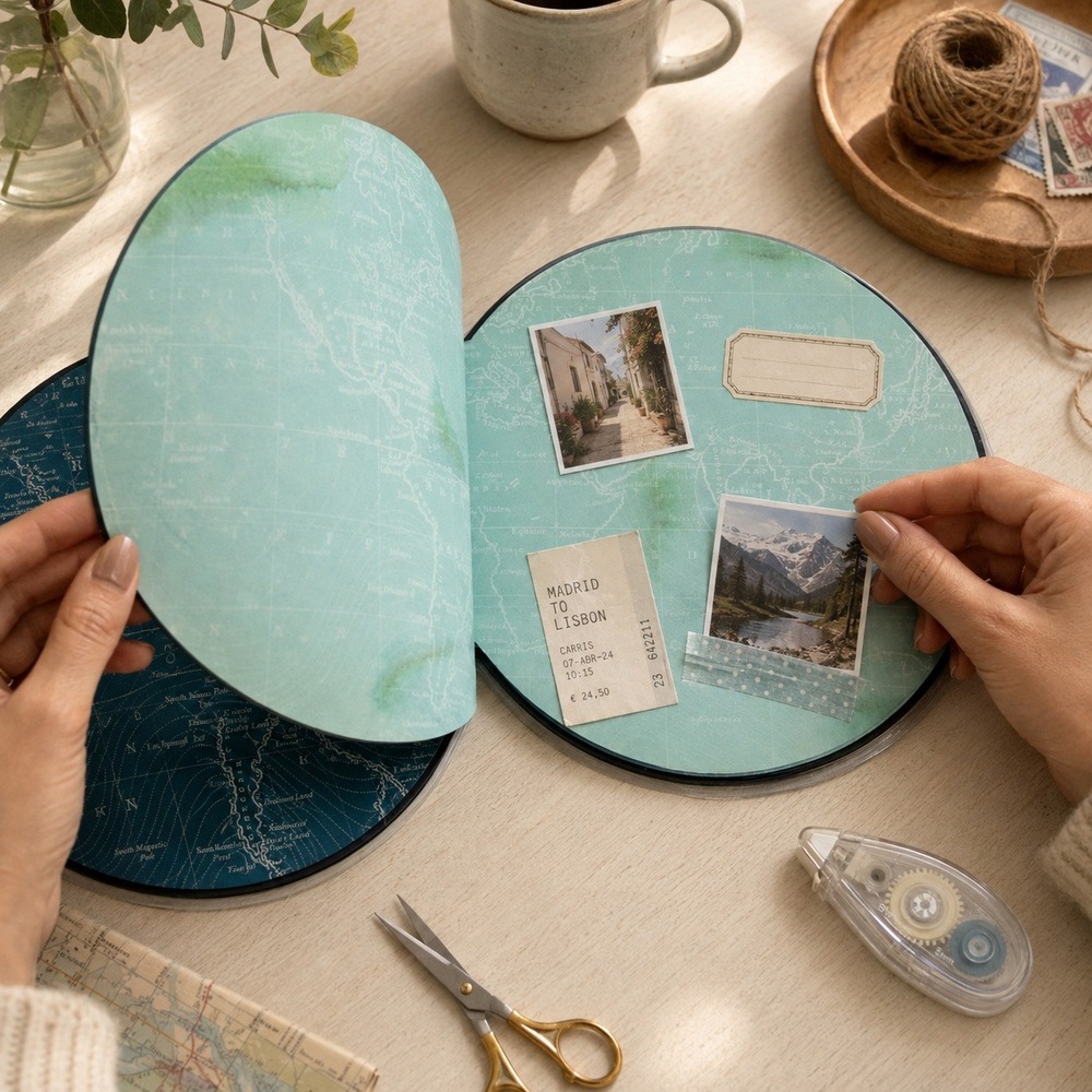 Paper House Adventure Awaits Globe Photo Scrapbook Album 50 Pages ALB-0008